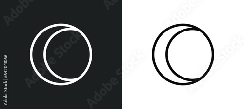 waning moon icon isolated in white and black colors. waning moon outline vector icon from weather collection for web, mobile apps and ui.