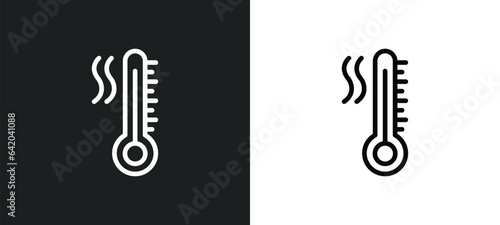 warm icon isolated in white and black colors. warm outline vector icon from weather collection for web, mobile apps and ui.