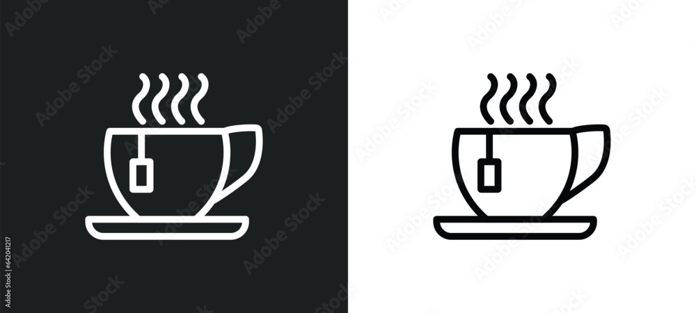 hot drink icon isolated in white and black colors. hot drink outline vector icon from winter collection for web, mobile apps and ui. hot drink icon isolated in white and black colors. hot drink outline vector icon from winter collection for web, mobile apps and ui.