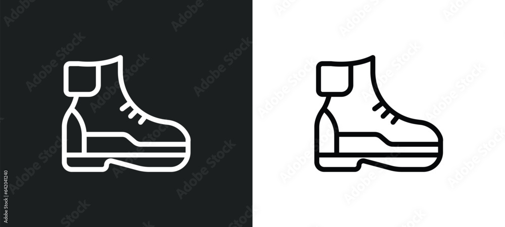 snow boot icon isolated in white and black colors. snow boot outline vector icon from winter collection for web, mobile apps and ui. snow boot icon isolated in white and black colors. snow boot outline vector icon from winter collection for web, mobile apps and ui.