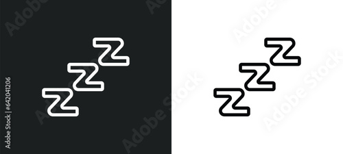 zzz icon isolated in white and black colors. zzz outline vector icon from wellness collection for web, mobile apps and ui.