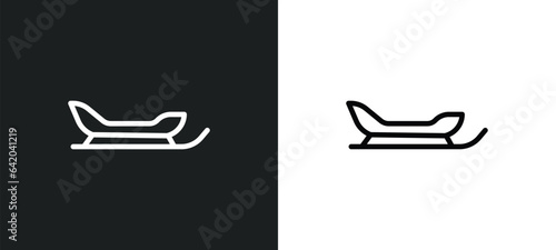 sledge icon isolated in white and black colors. sledge outline vector icon from winter collection for web, mobile apps and ui.