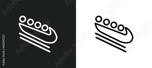 bobsled icon isolated in white and black colors. bobsled outline vector icon from winter collection for web, mobile apps and ui.