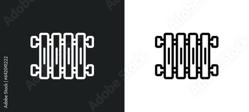 heater icon isolated in white and black colors. heater outline vector icon from winter collection for web, mobile apps and ui.