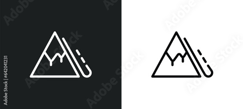 avalanche icon isolated in white and black colors. avalanche outline vector icon from winter collection for web, mobile apps and ui.