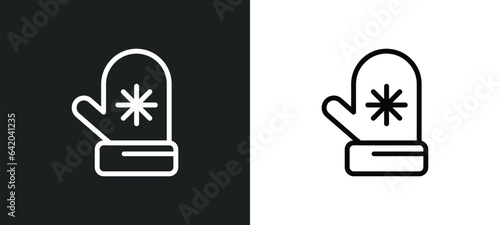 mittens icon isolated in white and black colors. mittens outline vector icon from winter collection for web, mobile apps and ui.