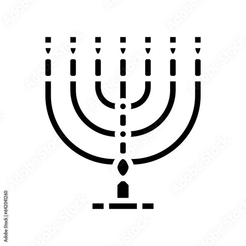 menorah jewish glyph icon vector. menorah jewish sign. isolated symbol illustration