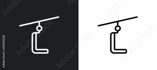 ski lift icon isolated in white and black colors. ski lift outline vector icon from winter collection for web, mobile apps and ui.