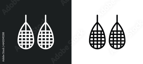 snowshoes icon isolated in white and black colors. snowshoes outline vector icon from winter collection for web, mobile apps and ui.