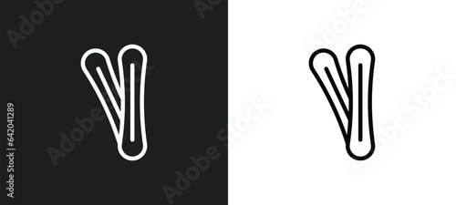ski equiptment icon isolated in white and black colors. ski equiptment outline vector icon from winter collection for web, mobile apps and ui.