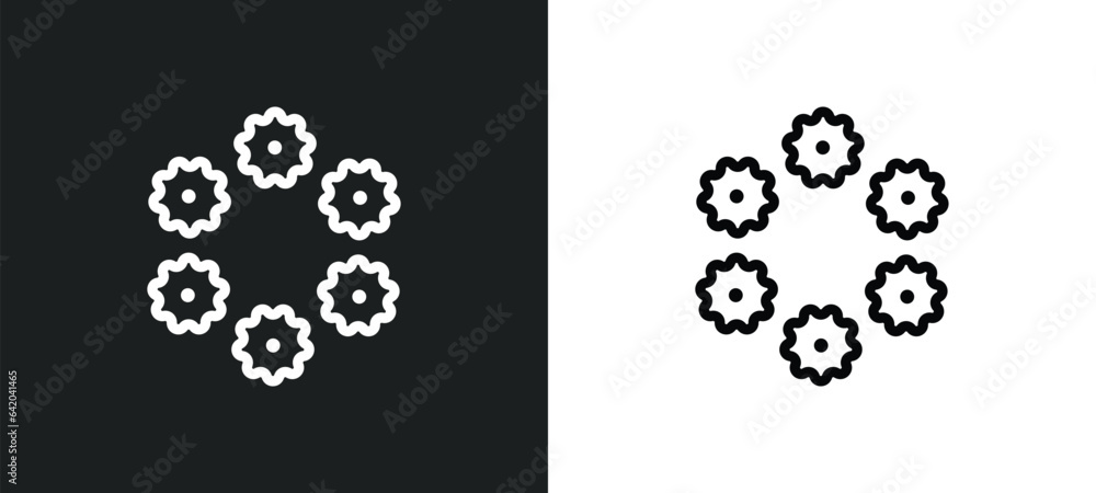 crown of flowers icon isolated in white and black colors. crown of flowers outline vector icon from world peace collection for web, mobile apps and ui. crown of flowers icon isolated in white and black colors. crown of flowers outline vector icon from world peace collection for web, mobile apps and ui.