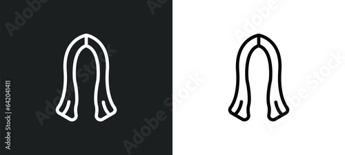 hair wig? icon isolated in white and black colors. hair wig? outline vector icon from woman clothing collection for web, mobile apps and ui.