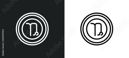 capricorn icon isolated in white and black colors. capricorn outline vector icon from zodiac collection for web, mobile apps and ui.