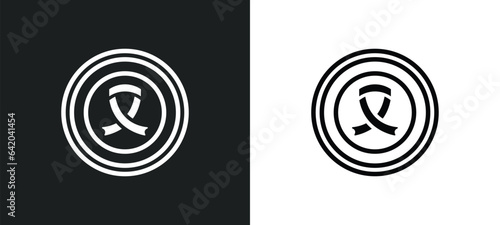 cancer icon isolated in white and black colors. cancer outline vector icon from zodiac collection for web, mobile apps and ui.