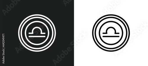 libra icon isolated in white and black colors. libra outline vector icon from zodiac collection for web, mobile apps and ui.
