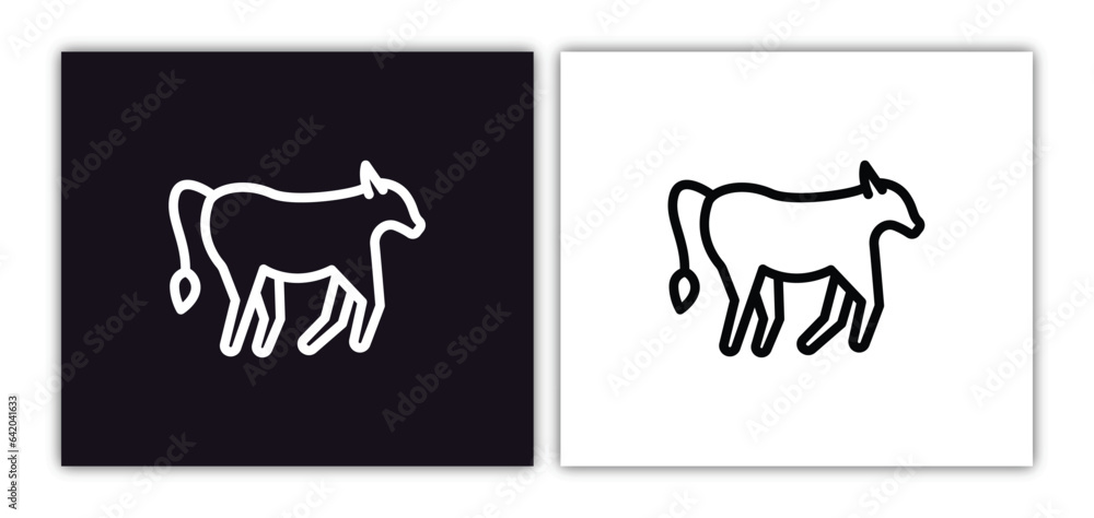 calf icon isolated in white and black colors. calf outline vector icon from animals collection for web, mobile apps and ui.