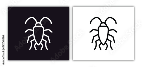 cockroach icon isolated in white and black colors. cockroach outline vector icon from animals collection for web, mobile apps and ui.