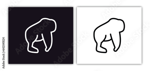 orangutan icon isolated in white and black colors. orangutan outline vector icon from animals collection for web, mobile apps and ui.