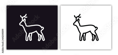roe icon isolated in white and black colors. roe outline vector icon from animals collection for web, mobile apps and ui.