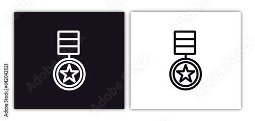 condecoration icon isolated in white and black colors. condecoration outline vector icon from army and war collection for web, mobile apps and ui.