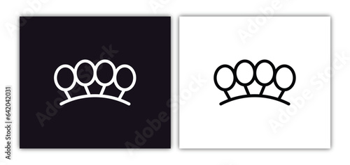 knuckle icon isolated in white and black colors. knuckle outline vector icon from army and war collection for web, mobile apps and ui.