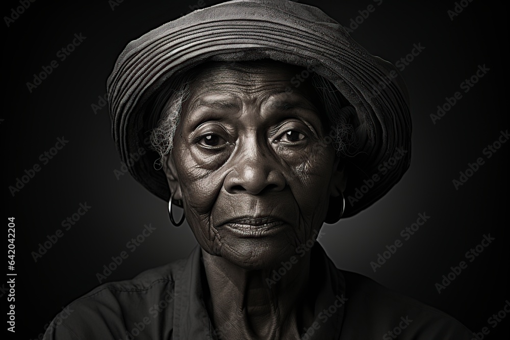 Fototapeta premium serious elderly black woman posing for the camera