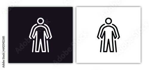 exoskeleton icon isolated in white and black colors. exoskeleton outline vector icon from artificial intellegence collection for web, mobile apps and ui.
