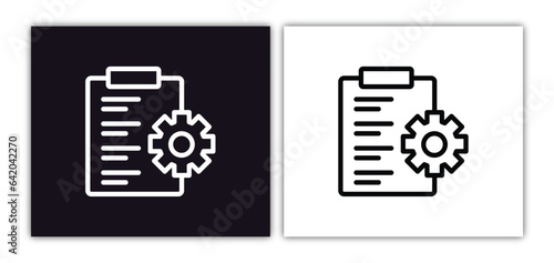 evaluation icon isolated in white and black colors. evaluation outline vector icon from artificial intellegence collection for web, mobile apps and ui.