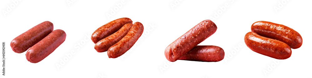 Sausage halves separated on a transparent background Sausage halves separated on a transparent background