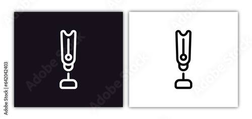 prosthesis icon isolated in white and black colors. prosthesis outline vector icon from artificial intellegence collection for web, mobile apps and ui.