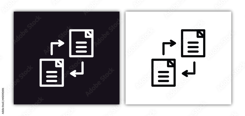 file transfer icon isolated in white and black colors. file transfer outline vector icon from artificial intelligence collection for web, mobile apps and ui.