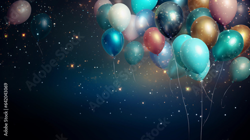 Balloons Twinkle in the Night Sky, Creating a Whimsical Spectacle of Color and Celebration