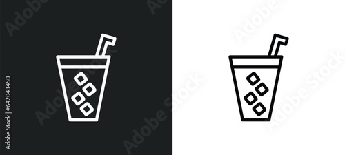 lemonade with straw icon isolated in white and black colors. lemonade with straw outline vector icon from bistro and restaurant collection for web, mobile apps and ui.