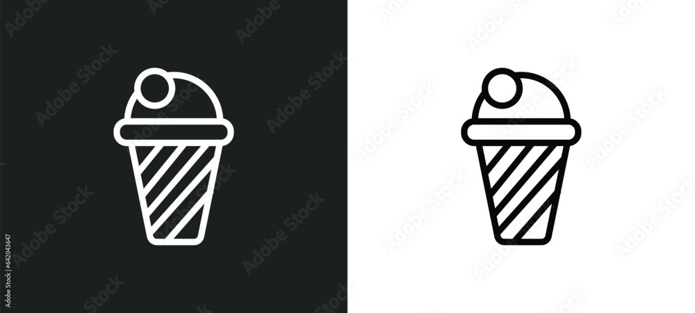 two balls ice cream cone icon isolated in white and black colors. two balls ice cream cone outline vector icon from bistro and restaurant collection for web, mobile apps and ui. two balls ice cream cone icon isolated in white and black colors. two balls ice cream cone outline vector icon from bistro and restaurant collection for web, mobile apps and ui.