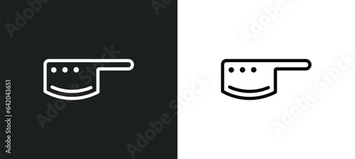big knife icon isolated in white and black colors. big knife outline vector icon from bistro and restaurant collection for web, mobile apps and ui.