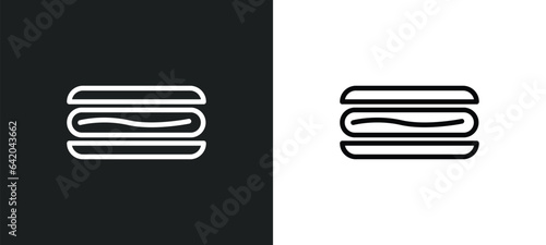 hot dog with ketchup icon isolated in white and black colors. hot dog with ketchup outline vector icon from bistro and restaurant collection for web, mobile apps and ui.