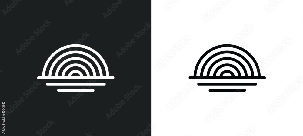 rainbow icon isolated in white and black colors. rainbow outline vector icon from brazilia collection for web, mobile apps and ui. rainbow icon isolated in white and black colors. rainbow outline vector icon from brazilia collection for web, mobile apps and ui.