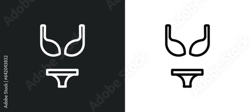 bikini icon isolated in white and black colors. bikini outline vector icon from brazilia collection for web, mobile apps and ui.