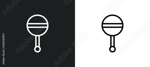 rattle icon isolated in white and black colors. rattle outline vector icon from brazilia collection for web, mobile apps and ui.