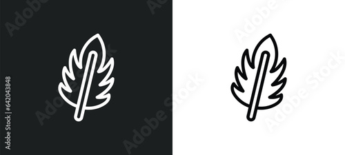 feathers icon isolated in white and black colors. feathers outline vector icon from brazilia collection for web  mobile apps and ui.