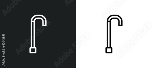 cane icon isolated in white and black colors. cane outline vector icon from brazilia collection for web, mobile apps and ui.