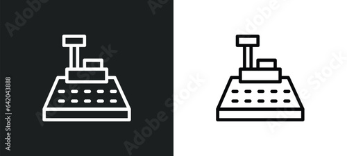 cashbox icon isolated in white and black colors. cashbox outline vector icon from business collection for web, mobile apps and ui.