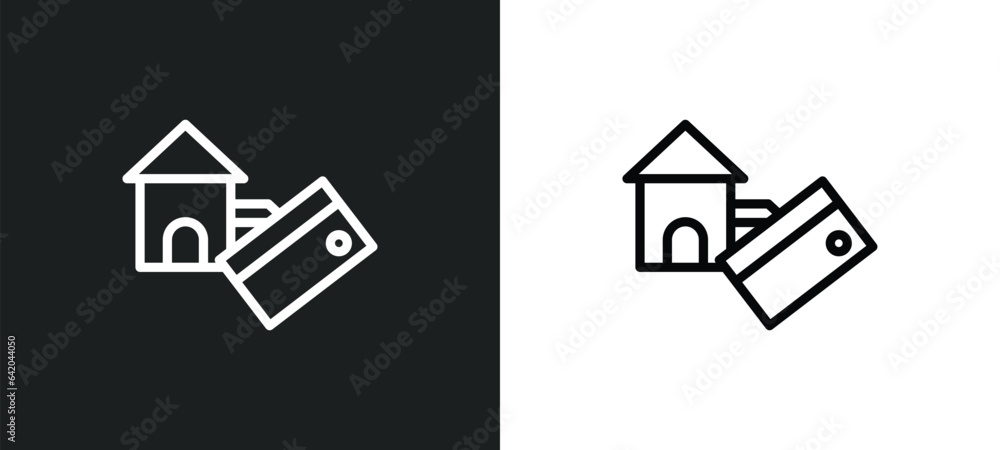 mortgage loan icon isolated in white and black colors. mortgage loan outline vector icon from business collection for web, mobile apps and ui. mortgage loan icon isolated in white and black colors. mortgage loan outline vector icon from business collection for web, mobile apps and ui.