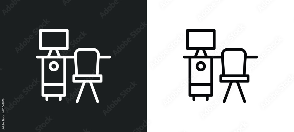 work table icon isolated in white and black colors. work table outline vector icon from business collection for web, mobile apps and ui. work table icon isolated in white and black colors. work table outline vector icon from business collection for web, mobile apps and ui.