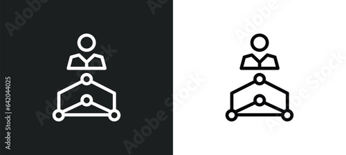 hierarchical order icon isolated in white and black colors. hierarchical order outline vector icon from business collection for web, mobile apps and ui.