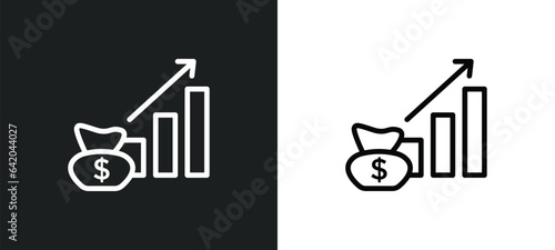 deficit icon isolated in white and black colors. deficit outline vector icon from business collection for web, mobile apps and ui.