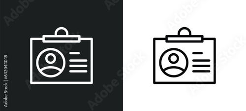 journalist id card icon isolated in white and black colors. journalist id card outline vector icon from business collection for web, mobile apps and ui.