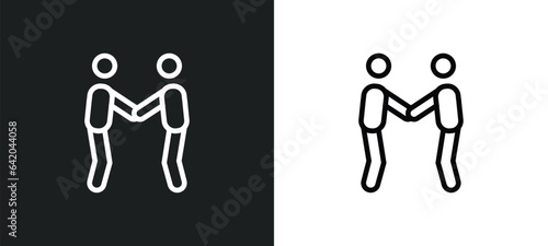 cooperate icon isolated in white and black colors. cooperate outline vector icon from business collection for web, mobile apps and ui.