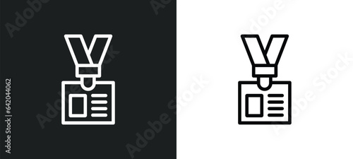 lanyard icon isolated in white and black colors. lanyard outline vector icon from business collection for web, mobile apps and ui.