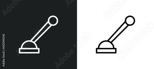 car handbrake icon isolated in white and black colors. car handbrake outline vector icon from car parts collection for web, mobile apps and ui.